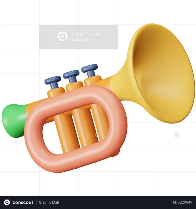 Christmas Trumpet  3D Icon