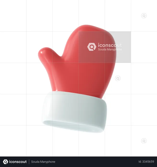 Christmas winter gloves  3D Illustration