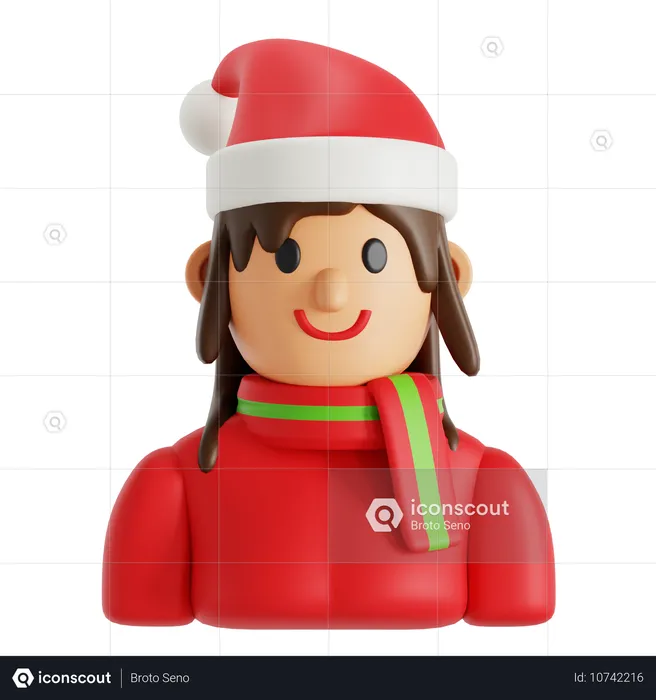 Christmas woman  3D Icon