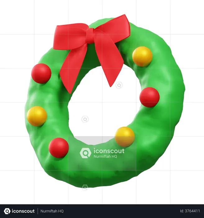Christmas Wreath  3D Illustration