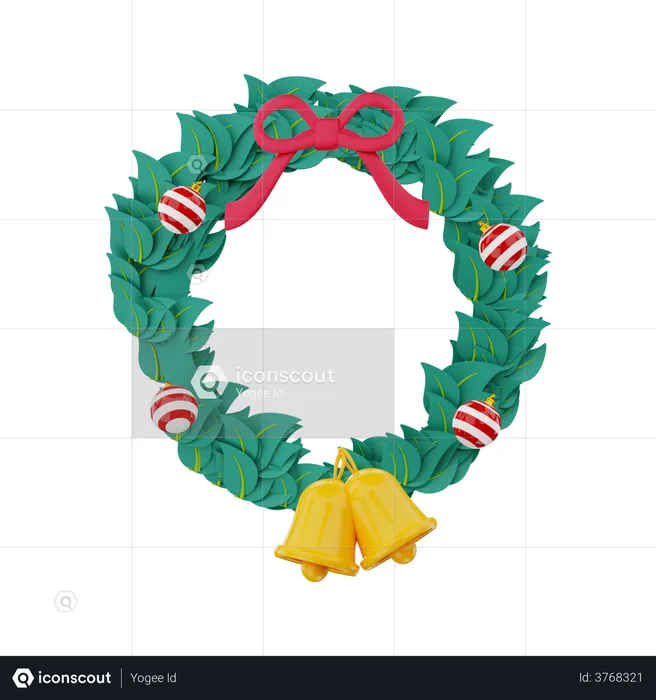 Christmas Wreath  3D Illustration