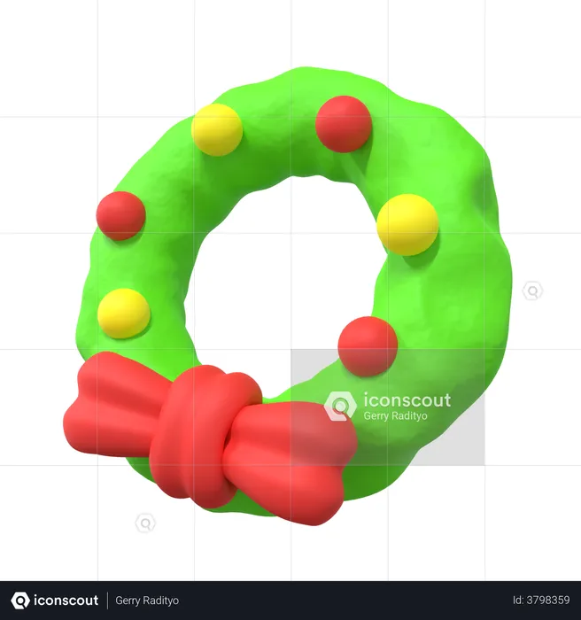 Christmas Wreath  3D Illustration