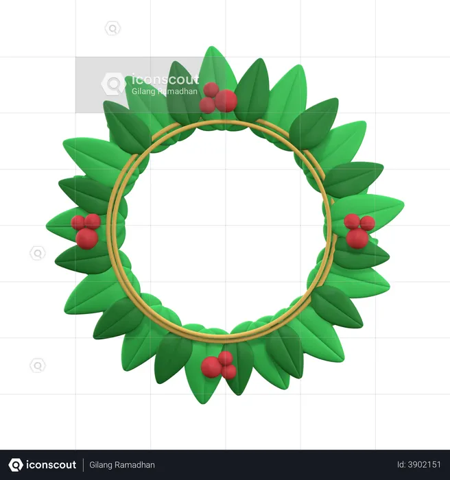 Christmas Wreath  3D Illustration