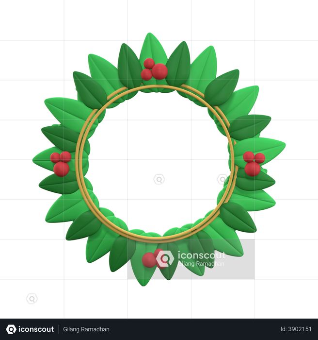 Christmas Wreath 3D Illustration