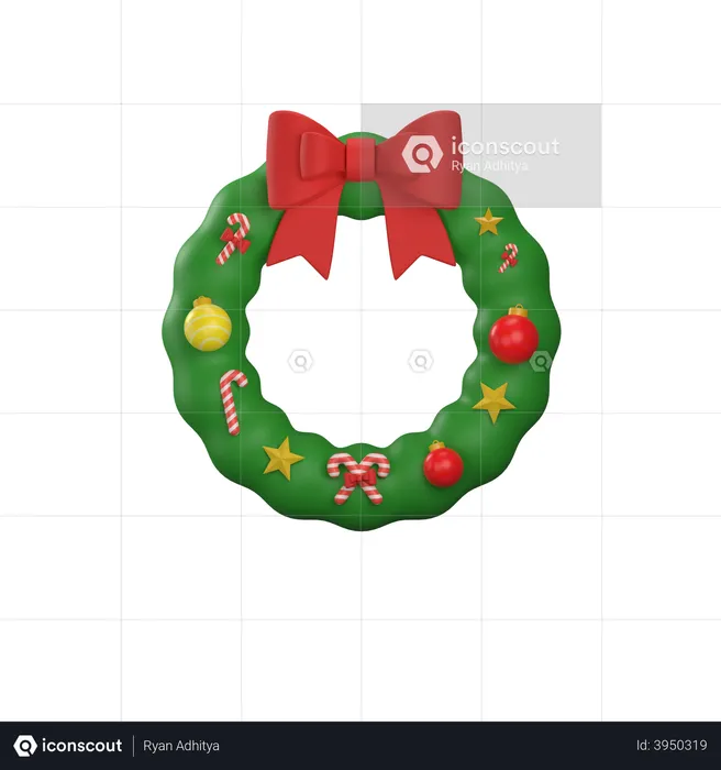 Christmas Wreath  3D Illustration