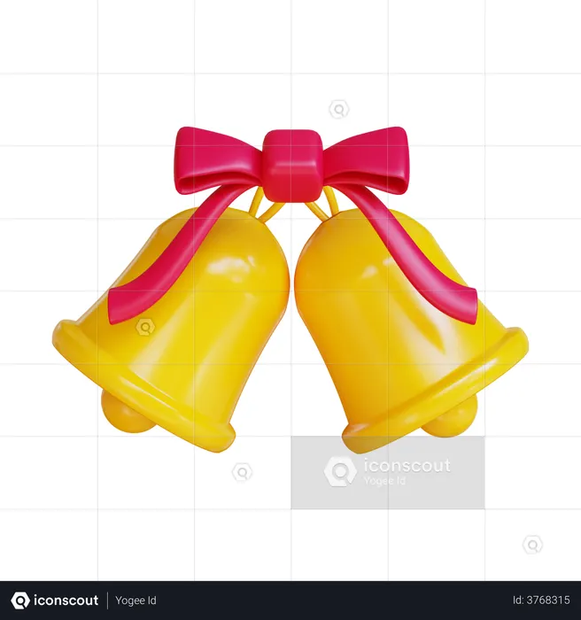 Christmas Yellow Bell  3D Illustration