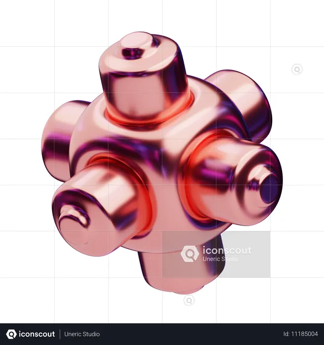 Chromatic Abstract Copper Knob Core  3D Icon