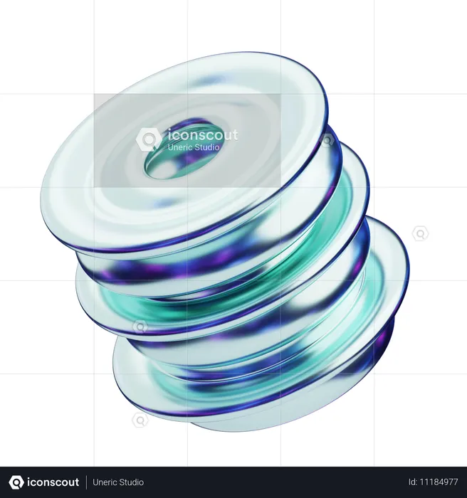 Chromatischer abstrakter durchscheinender Scheibenstapel  3D Icon