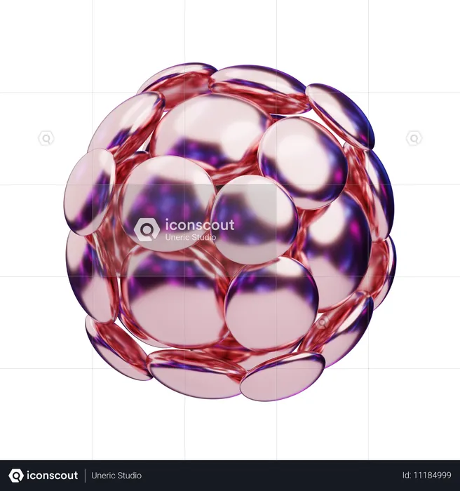 Chromatischer abstrakter metallischer Kugelcluster  3D Icon