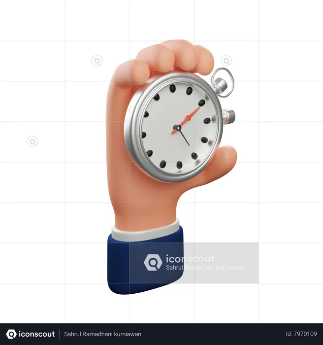 Main tenant le chronomètre  3D Icon