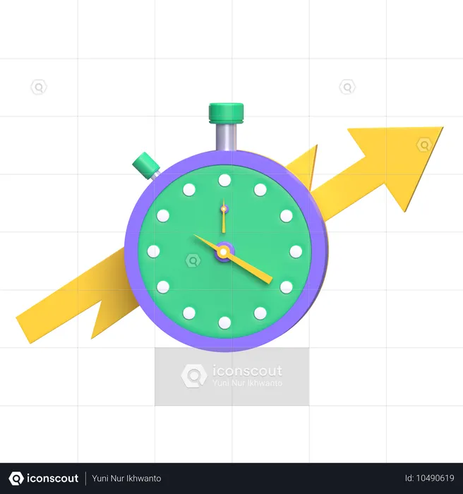 Chronomètre et flèche  3D Icon