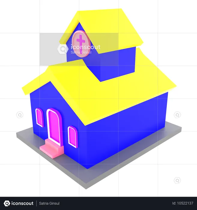 Church building  3D Icon