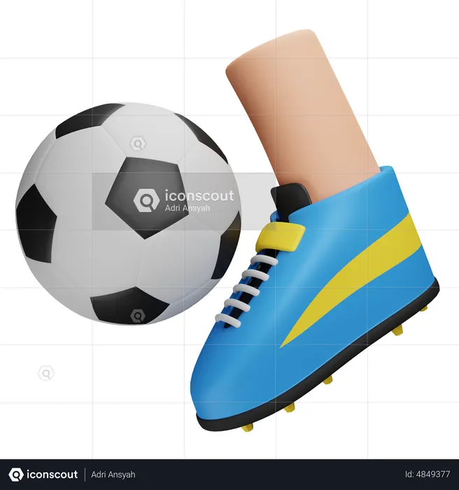 Chute de futebol  3D Icon