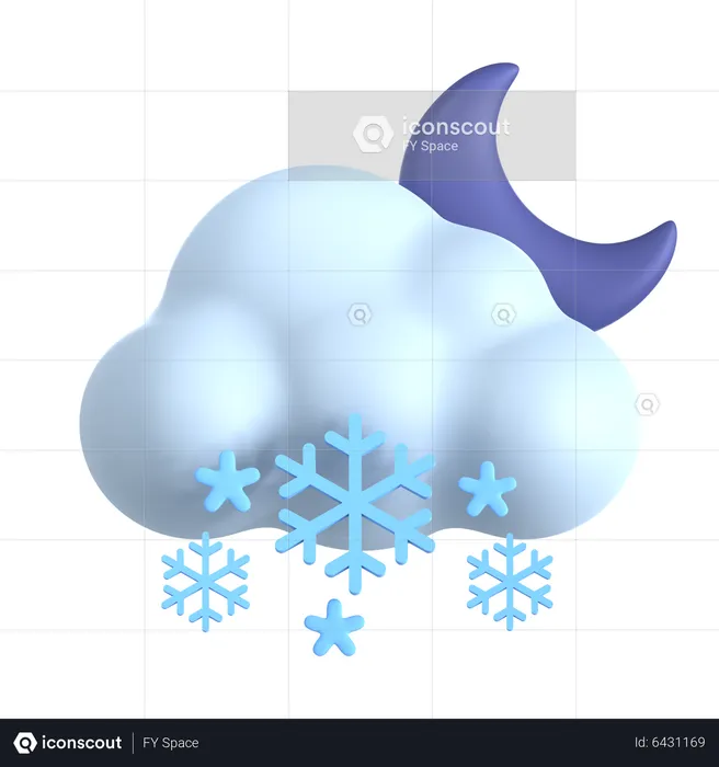 Chutes de neige la nuit  3D Icon