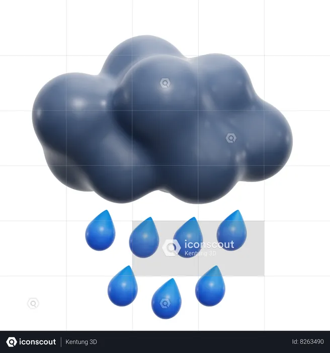 Chuva pesada  3D Icon