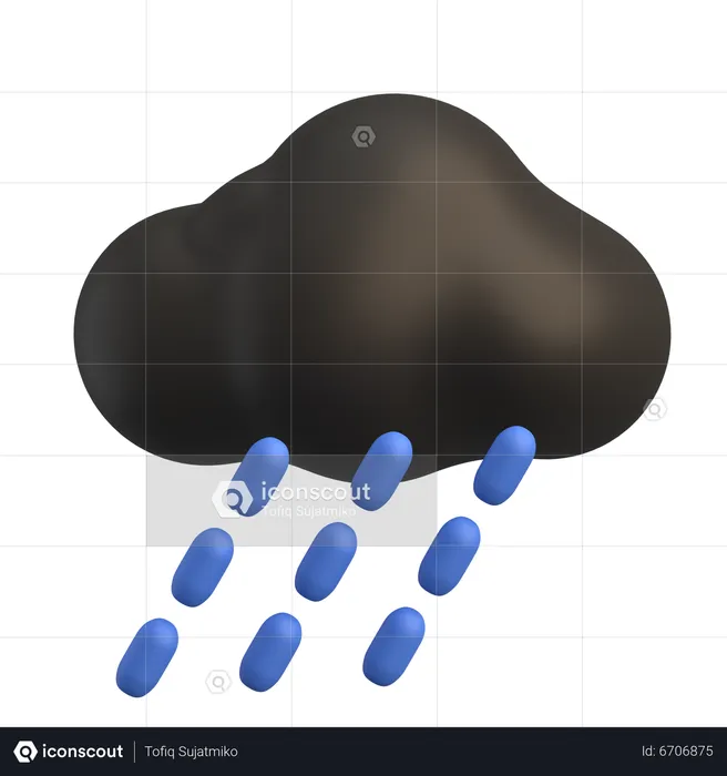 Chuva pesada  3D Icon