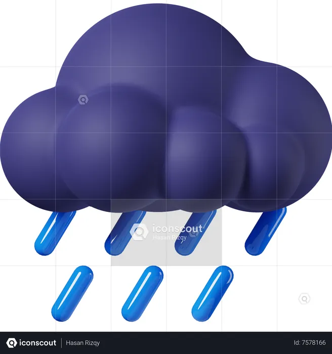 Chuva pesada  3D Icon