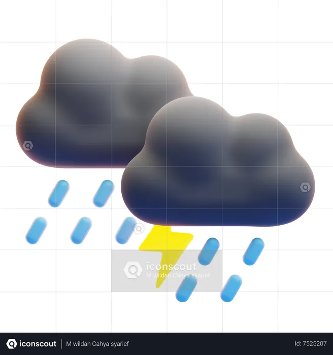 Chuva pesada  3D Icon