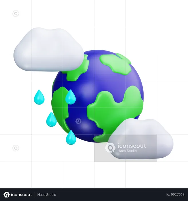 Chuva mundial  3D Icon