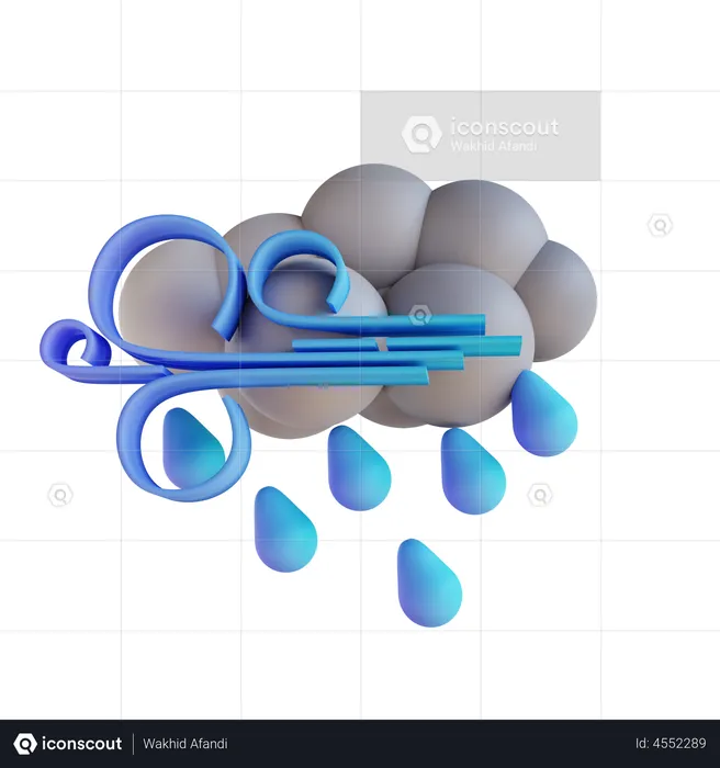 Chuva tempestuosa  3D Illustration