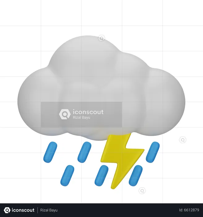 Chuva de trovão  3D Icon