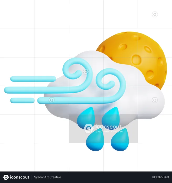 Chuva ventosa  3D Icon