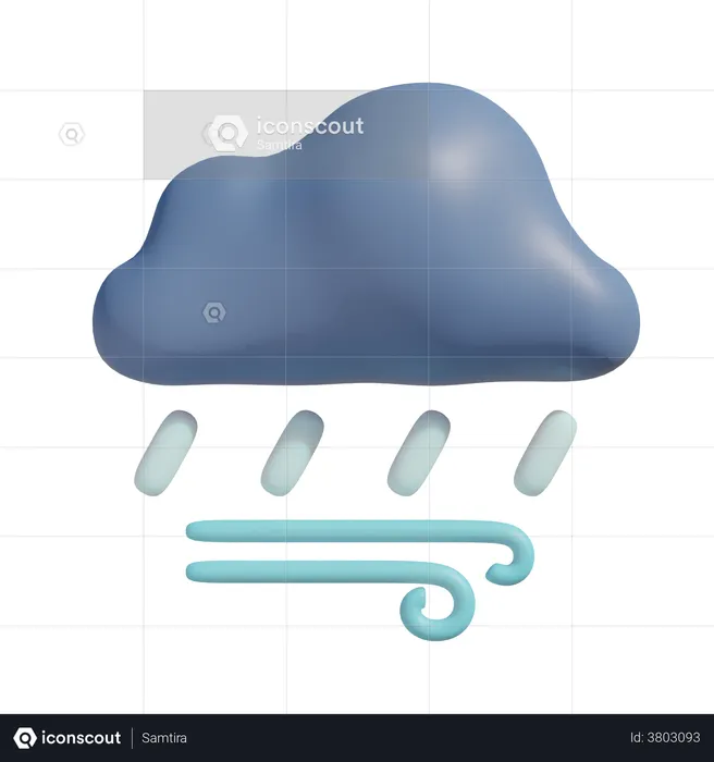 Chuva ventosa  3D Illustration