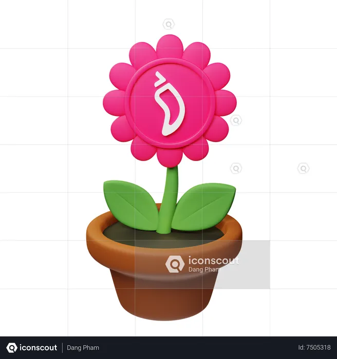 Chz Crypto Plant Pot  3D Icon