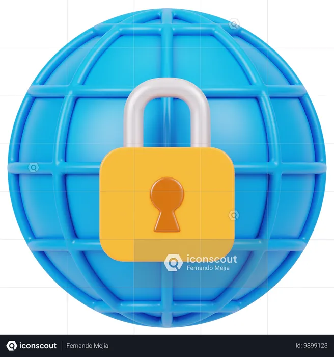 La seguridad cibernética  3D Icon