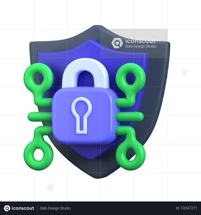 La seguridad cibernética  3D Icon