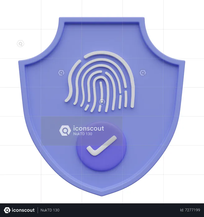 Seguridad cibernética, escudo protector  3D Icon