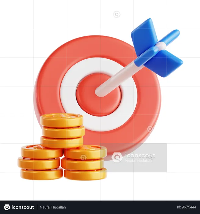 Objectif financier  3D Icon