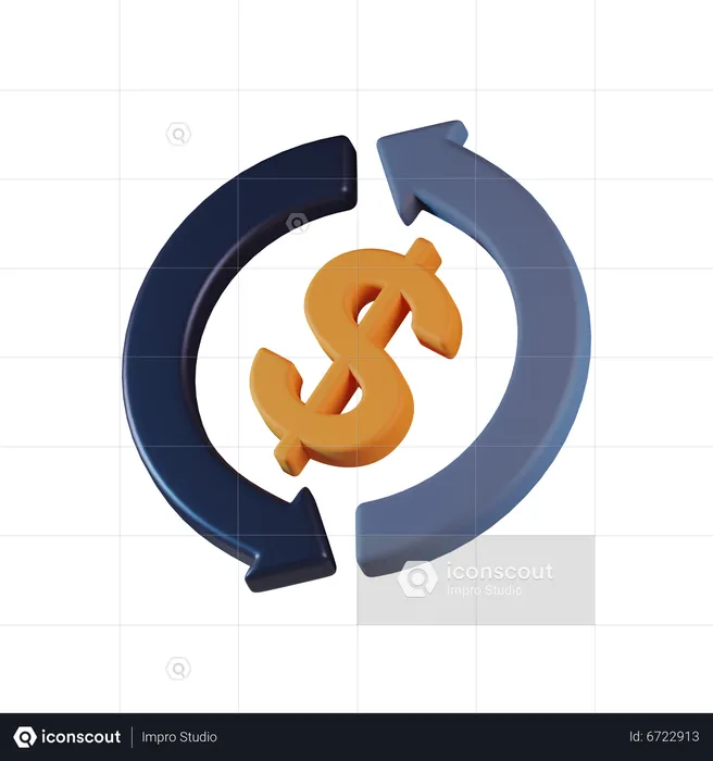 Ciclo do dólar  3D Icon