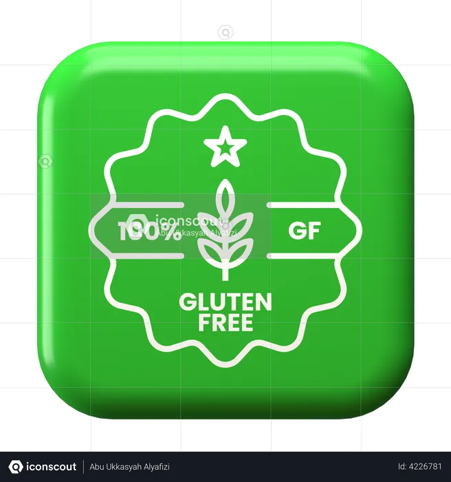 Cien por ciento libre de gluten  3D Illustration