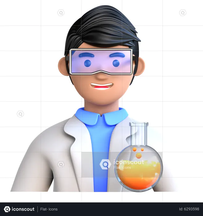 Cientista masculino  3D Icon