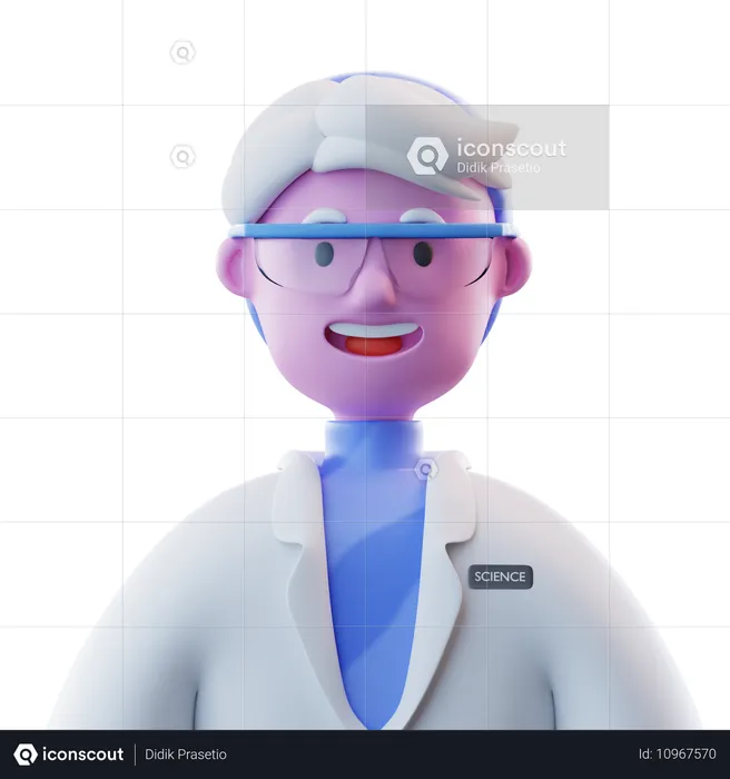 Cientista masculino  3D Icon