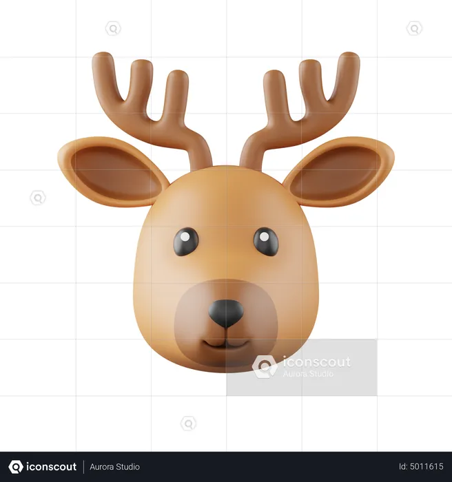 Ciervo Emoji 3D Icon