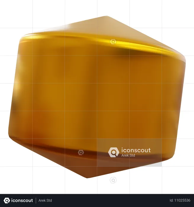 Cilindro de oro  3D Icon