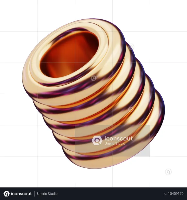 Cilindro espiral abstrato cromático  3D Icon