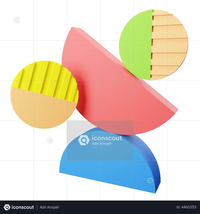 Forma abstrata de cilindro  3D Illustration