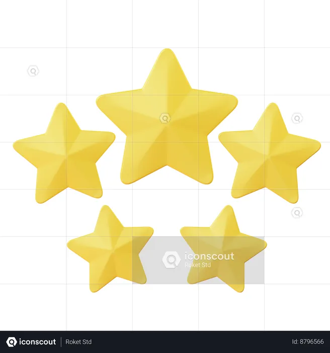 Cinco estrelas  3D Icon