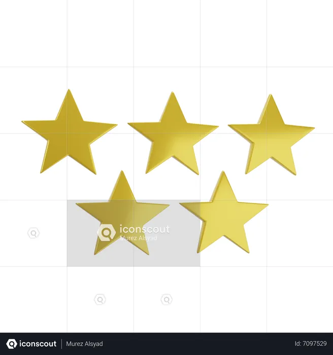 Cinco estrelas  3D Icon