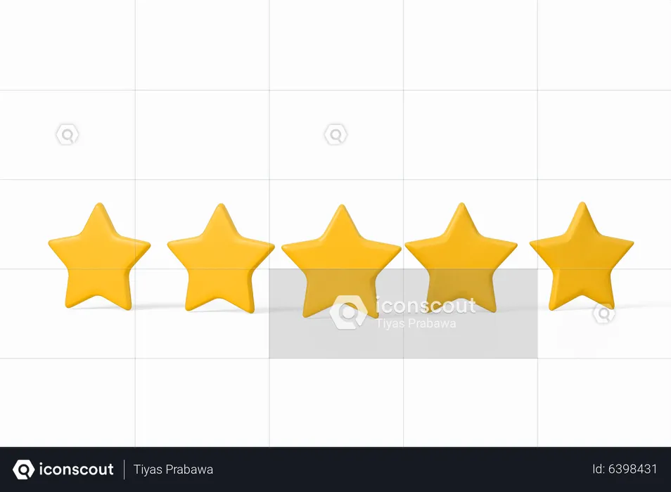 Cinco estrellas  3D Icon
