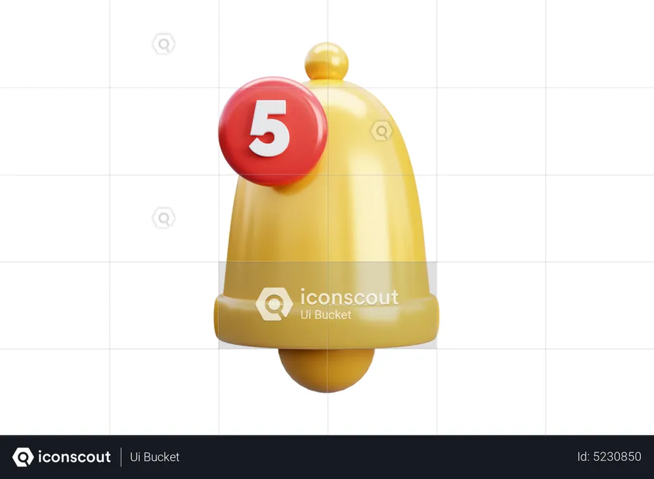 Cinco notificação  3D Icon