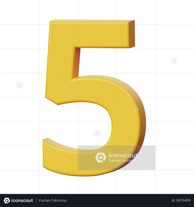 Cinco numero  3D Icon