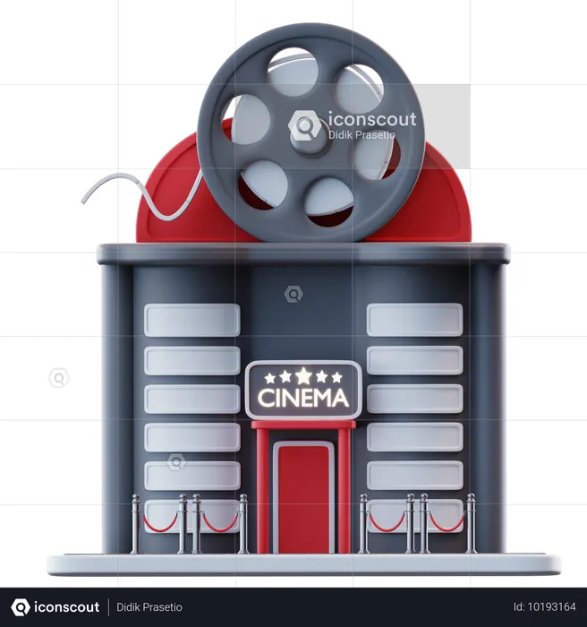 Cinema Building  3D Icon