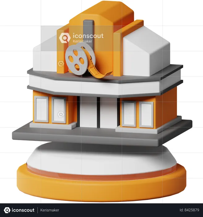 Cinema Building  3D Icon