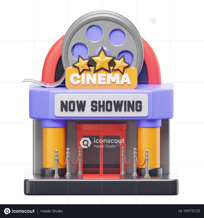 Cinema Building  3D Icon