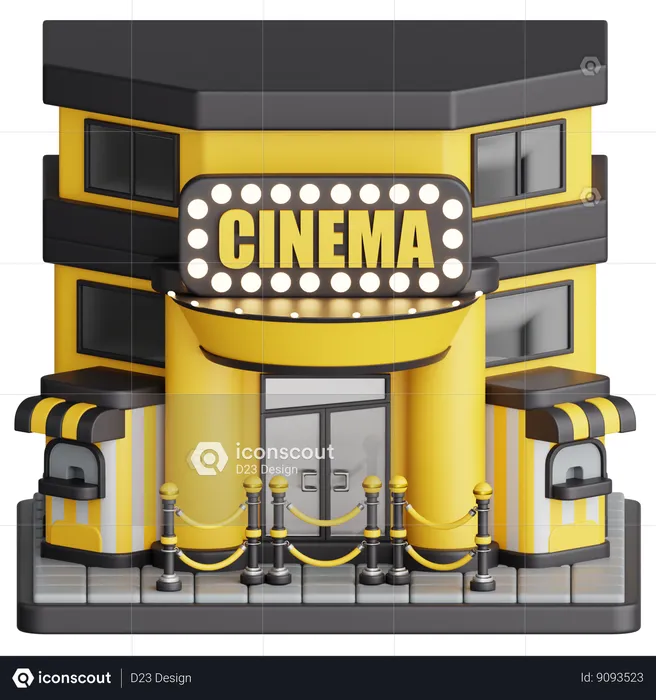 Cinema building  3D Icon