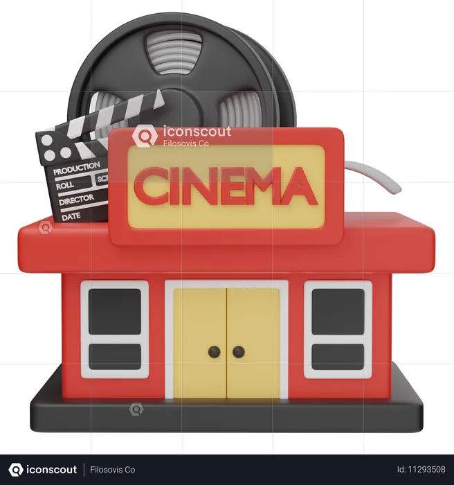 Cinema Building  3D Icon